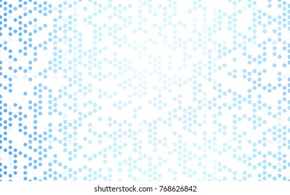 Light BLUE vector red pattern of geometric circles, shapes. Colorful mosaic banner. Geometric background with colored disks.