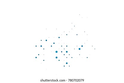 Light BLUE vector red pattern of geometric circles, shapes. Colorful mosaic banner. Geometric background with colored disks.