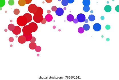 Light BLUE vector red pattern of geometric circles, shapes. Colorful mosaic banner. Geometric background with colored disks.