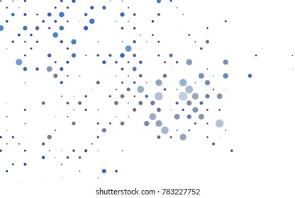 Light BLUE vector red pattern of geometric circles, shapes. Colorful mosaic banner. Geometric background with colored disks.
