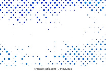 Light BLUE vector red pattern of geometric circles, shapes. Colorful mosaic banner. Geometric background with colored disks.