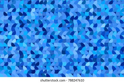 Light BLUE vector red pattern of geometric circles, shapes. Colorful mosaic banner. Geometric background with colored disks.