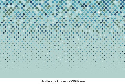 Light BLUE vector red pattern of geometric circles, shapes. Colorful mosaic banner. Geometric background with colored disks.