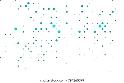 Light BLUE vector red pattern of geometric circles, shapes. Colorful mosaic banner. Geometric background with colored disks.