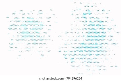 Light BLUE vector red pattern of geometric circles, shapes. Colorful mosaic banner. Geometric background with colored disks.