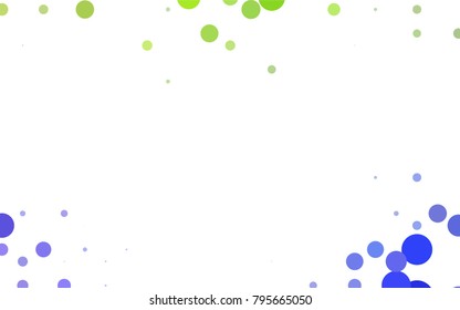 Light BLUE vector red pattern of geometric circles, shapes. Colorful mosaic banner. Geometric background with colored disks.