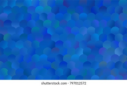 Light BLUE vector red pattern of geometric circles, shapes. Colorful mosaic banner. Geometric background with colored disks.