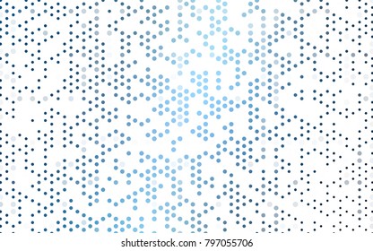 Light BLUE vector red pattern of geometric circles, shapes. Colorful mosaic banner. Geometric background with colored disks.