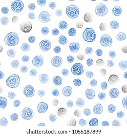 Light BLUE vector seamless abstract doodle background. flowers on elegant natural pattern with gradient. A new texture for your design.