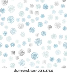 Light BLUE vector seamless abstract doodle wallpaper. Brand-new colored illustration in blurry style with flowers. Completely new design for your business.