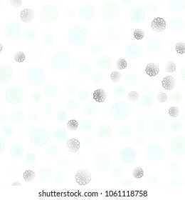 Light BLUE vector seamless abstract doodle background. New colorful illustration in doodle style with flowers. Pattern for wallpapers and coloring books.
