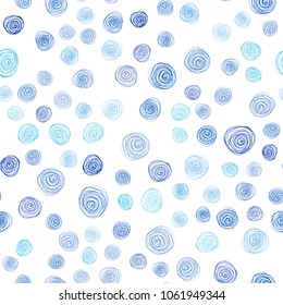 Light BLUE vector seamless abstract doodle template. A vague abstract illustration with flowers in doodles style. Hand painted design for web, wrapping, wallpaper.