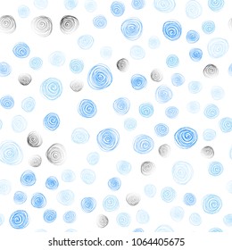 Light BLUE vector seamless abstract doodle wallpaper. Modern geometrical abstract illustration with flowers. Pattern for colorful books and pages for kids.