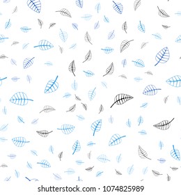 Light BLUE vector seamless  abstract doodle template. A vague abstract illustration with leaves in doodles style. Doodle design can be used for your web site.