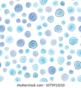 Light BLUE vector seamless abstract doodle pattern. Modern geometrical abstract illustration with flowers. Brand-new style for your business design.