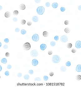 Light BLUE vector seamless abstract doodle template. Flowers on blurred abstract background with gradient. Pattern for heads of websites and designs.
