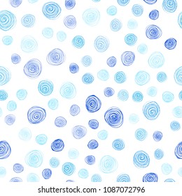 Light BLUE vector seamless abstract doodle pattern. Doodle illustration of flowers in Origami style with gradient. Completely new template for your brand book.