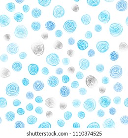 Light BLUE vector seamless abstract doodle wallpaper. Brand-new colored illustration in blurry style with flowers. Doodle design can be used for your web site.