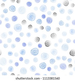 Light BLUE vector seamless abstract doodle background. flowers on elegant natural pattern with gradient. Hand painted design for web, wrapping, wallpaper.