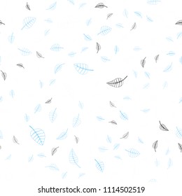 Light BLUE vector seamless  abstract doodle pattern. An elegant bright illustration with leaves in Natural style. Pattern for heads of websites and designs.
