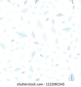 Light BLUE vector seamless  abstract doodle wallpaper. Colorful illustration in doodle style with leaves. Completely new design for your business.