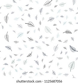 Light BLUE vector seamless  abstract doodle pattern. An elegant bright illustration with leaves in Natural style. Pattern for heads of websites and designs.