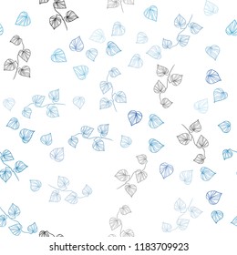 Light BLUE vector seamless abstract design with leaves. Creative illustration in blurred style with leaves. Pattern for trendy fabric, wallpapers.