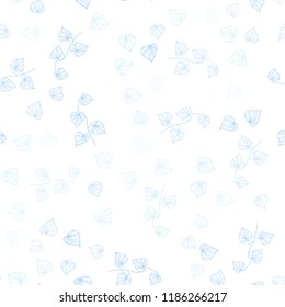 Light BLUE vector seamless abstract design with leaves. Modern geometrical abstract illustration with leaves. Pattern for trendy fabric, wallpapers.