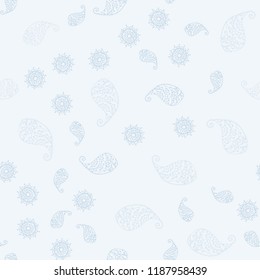 Light BLUE vector seamless abstract background with leaves and flowers. Brand new colored illustration with leaves and flowers. Brand new style for your business design.