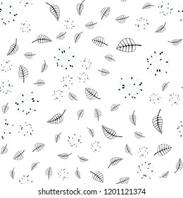Light BLUE vector seamless abstract design with leaves, flowers. Illustration with doodles on abstract template. Pattern for trendy fabric, wallpapers.