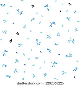 Light BLUE vector seamless abstract background with leaves. Creative illustration in blurred style with leaves. Pattern for trendy fabric, wallpapers.