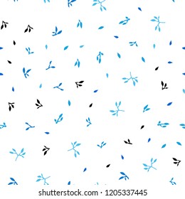 Light BLUE vector seamless abstract pattern with leaves. Creative illustration in blurred style with leaves. Design for textile, fabric, wallpapers.