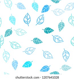Light BLUE vector seamless abstract backdrop with leaves. Creative illustration in blurred style with leaves. Design for textile, fabric, wallpapers.