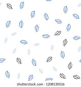 Light BLUE vector seamless abstract design with leaves. An elegant bright illustration with leaves in Natural style. Design for wallpaper, fabric makers.