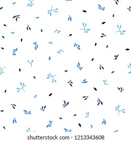 Light BLUE vector seamless abstract pattern with leaves. Modern geometrical abstract illustration with leaves. Pattern for design of window blinds, curtains.