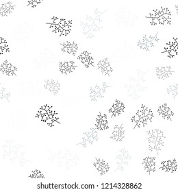 Light BLUE vector seamless abstract design with branches. Modern abstract illustration with leaves and branches. Texture for window blinds, curtains.