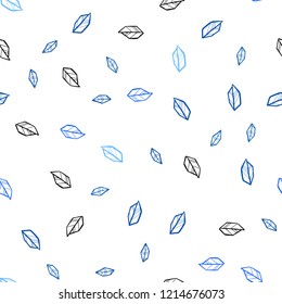Light BLUE vector seamless abstract backdrop with leaves. Creative illustration in blurred style with leaves. Design for wallpaper, fabric makers.
