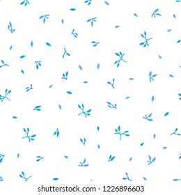 Light BLUE vector seamless abstract background with leaves. Creative illustration in blurred style with leaves. Pattern for trendy fabric, wallpapers.