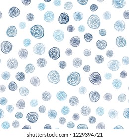 Light BLUE vector seamless abstract doodle background. Colorful illustration in doodle style with flowers. Completely new template for your brand book.