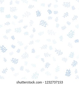 Light BLUE vector seamless abstract pattern with leaves, branches. Modern abstract illustration with leaves and branches. Design for textile, fabric, wallpapers.