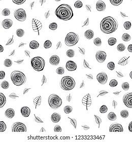 Light BLUE vector seamless abstract backdrop with leaves and flowers. Shining colored illustration with leaves and flowers. Design for wallpaper, fabric makers.