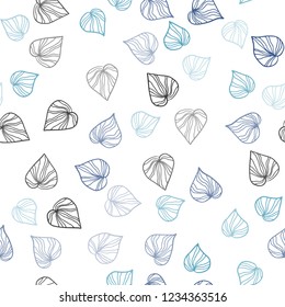 Light BLUE vector seamless abstract pattern with leaves. Creative illustration in blurred style with leaves. Pattern for trendy fabric, wallpapers.