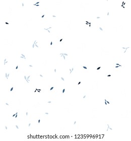 Light BLUE vector seamless abstract design with leaves. Creative illustration in blurred style with leaves. Design for textile, fabric, wallpapers.