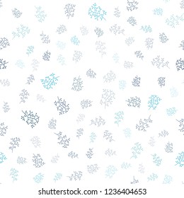 Light BLUE vector seamless abstract pattern with leaves, branches. Modern abstract illustration with leaves and branches. Pattern for trendy fabric, wallpapers.