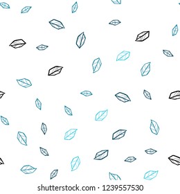 Light BLUE vector seamless abstract design with leaves. Creative illustration in blurred style with leaves. Pattern for design of fabric, wallpapers.