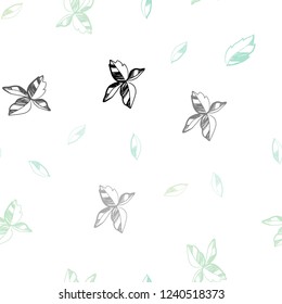 Light BLUE vector seamless abstract background with leaves. An elegant bright illustration with leaves in Natural style. Pattern for design of window blinds, curtains.