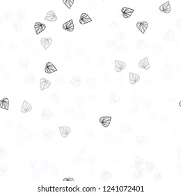 Light BLUE vector seamless abstract design with leaves. leaves on elegant natural pattern with gradient. Pattern for trendy fabric, wallpapers.