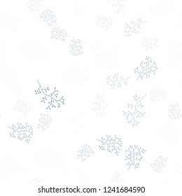 Light BLUE vector seamless abstract backdrop with branches. Brand new colored illustration with leaves and branches. Template for business cards, websites.