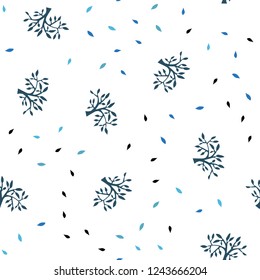 Light BLUE vector seamless abstract design with leaves, branches. Modern abstract illustration with leaves and branches. Pattern for trendy fabric, wallpapers.