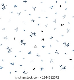 Light BLUE vector seamless abstract background with leaves. Brand new colored illustration in blurry style with leaves. Template for business cards, websites.